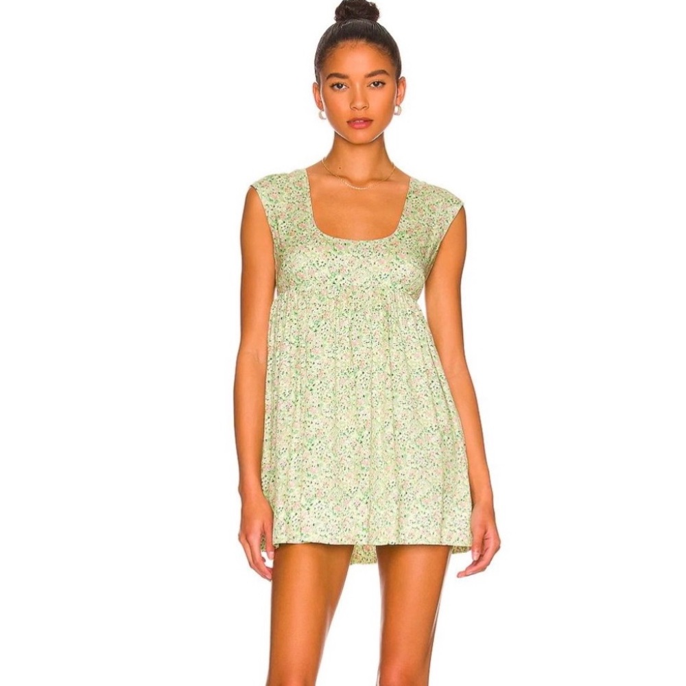 NWT Anna Nata Women's 'Hannah' Floral Mini Dress in Light Sage Size XS